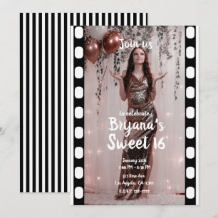 Hollywood Bio Film Fotografier Sweet 16 Inbjudningar