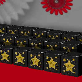 Hollywood Birthday Theme Guld Stars on Black Presentaskar