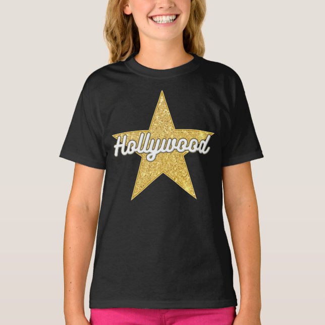 Hollywood Boulevard Script och Star T-Shirt (Framsida)