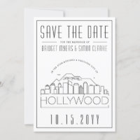 Hollywood Bröllop Stilisad Stadssiluett Spara Datu