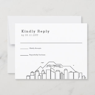 Hollywood Bröllop   Stylized Skyline OSA Kort