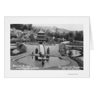 Hollywood, CA Bernheimer Home i japanska Garden Hälsningskort