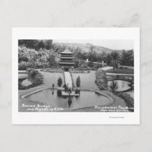 Hollywood, CA Bernheimer Home i japanska Garden Vykort