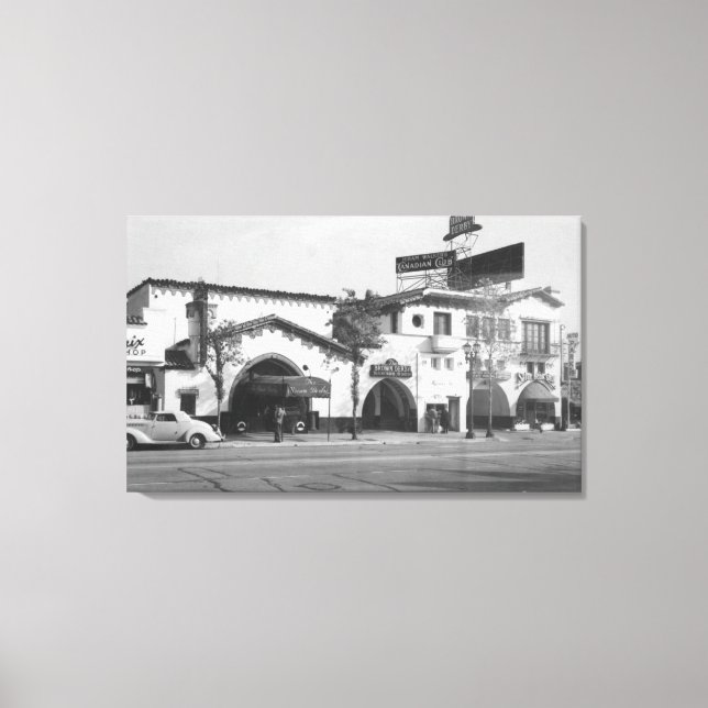 Hollywood, CA Brown Derby Restaurant View Canvastryck (Framsida)