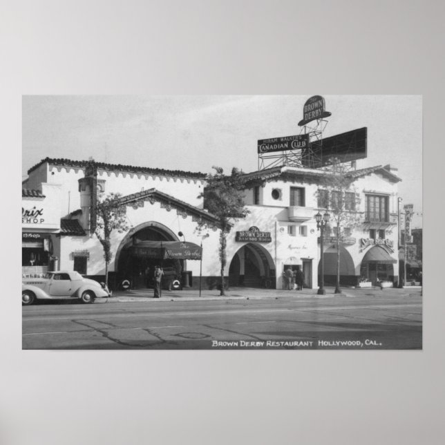 Hollywood, CA Brown Derby Restaurant View Poster (Framsidan)