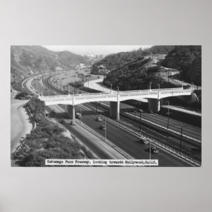 Hollywood CA Cahuenga passerar motorvägen beskåd Poster