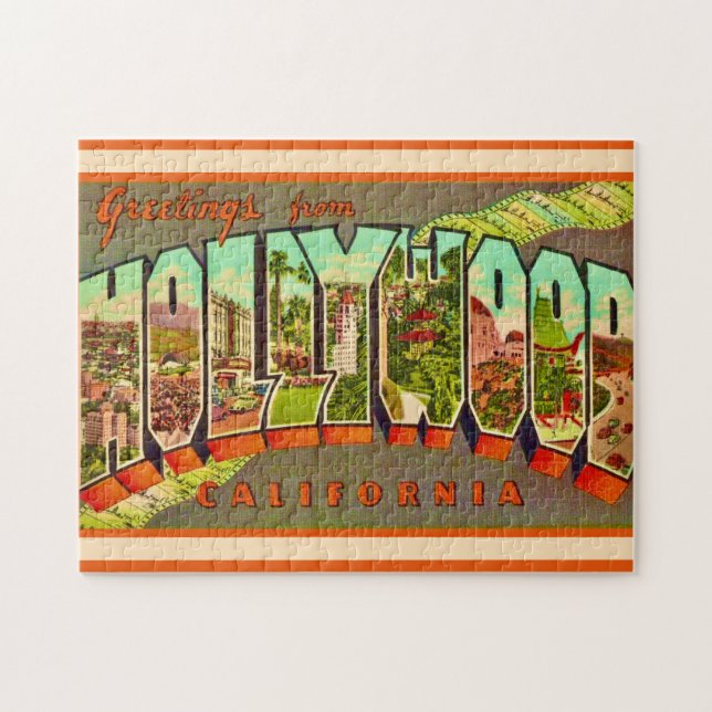 Hollywood CA Hälsning Pussel (Horisontell)