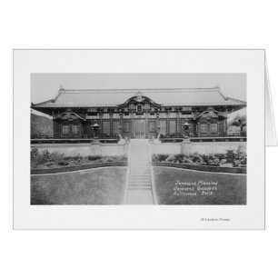 Hollywood, CA Japansk Mansion i Gardens Hälsningskort