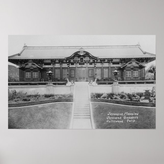 Hollywood, CA Japansk Mansion i Gardens Poster (Framsidan)