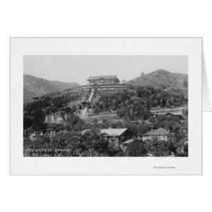 Hollywood, CA Japanska trädgårdsvyfoto Hälsningskort