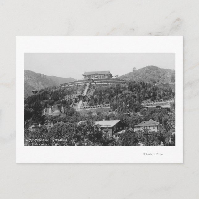 Hollywood, CA Japanska trädgårdsvyfoto Vykort (Framsida)
