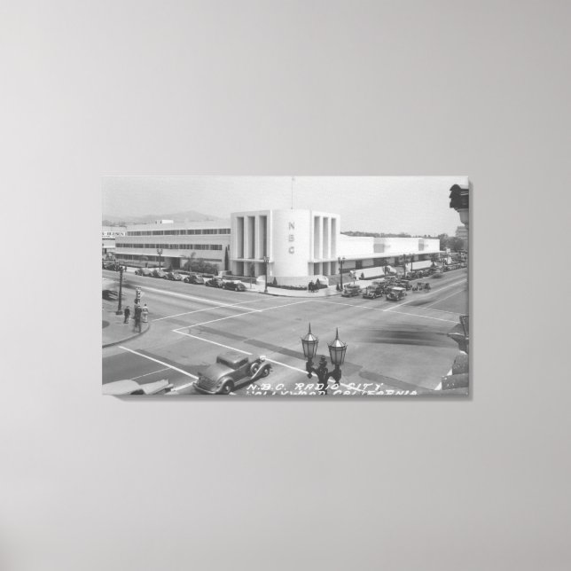 Hollywood, CA View of Radio City och NBC Studios Canvastryck (Framsida)