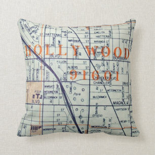 HOLLYWOOD CA-vintagekarta Kudde