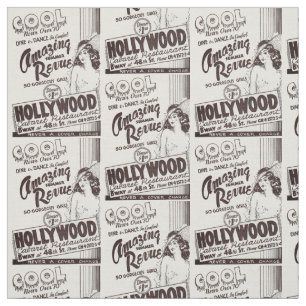 Hollywood Cabaret Restaurant och utskrift på 1930- Tyg