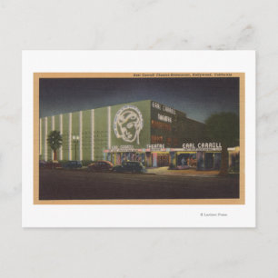 Hollywood, CAEarl Carroll Theater & Restaurant Vykort