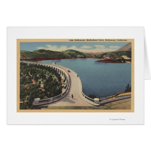 Hollywood, CALake Hollywood & Mulholland Drive Hälsningskort (Framsidan Horizontal)