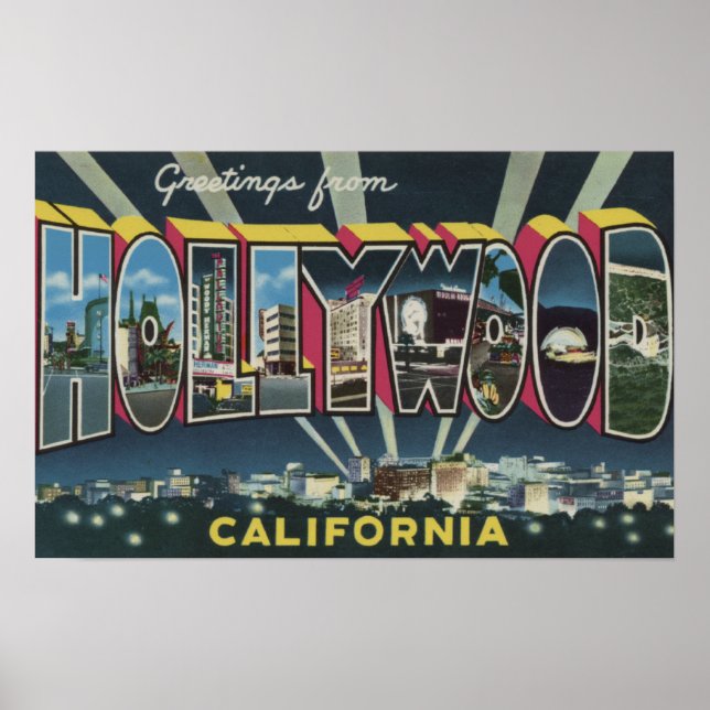 Hollywood, California Large Brev Scenes 2 Poster (Framsidan)