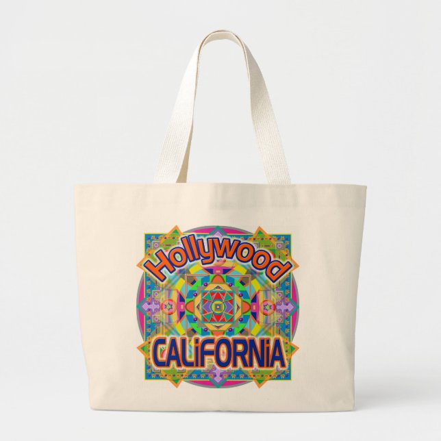 Hollywood CALIFORNIA Lycklig Bag Jumbo Tygkasse (Framsidan)