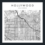 Hollywood California Minimal Modern Street Karta Poster<br><div class="desc">Hollywood California Minimal Modern Street Karta</div>