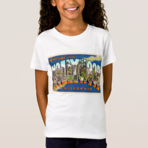 Hollywood California Vintage Large Brev vykort T Shirt