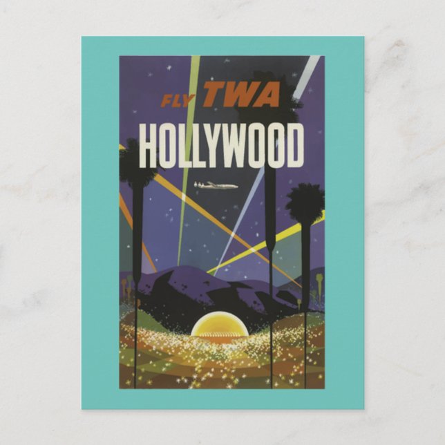 HOLLYWOOD      CALIFORNIAVintage-resa Vykort (Framsida)