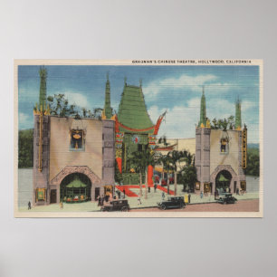 Hollywood, CAView of Graumans kinesiska teater Poster