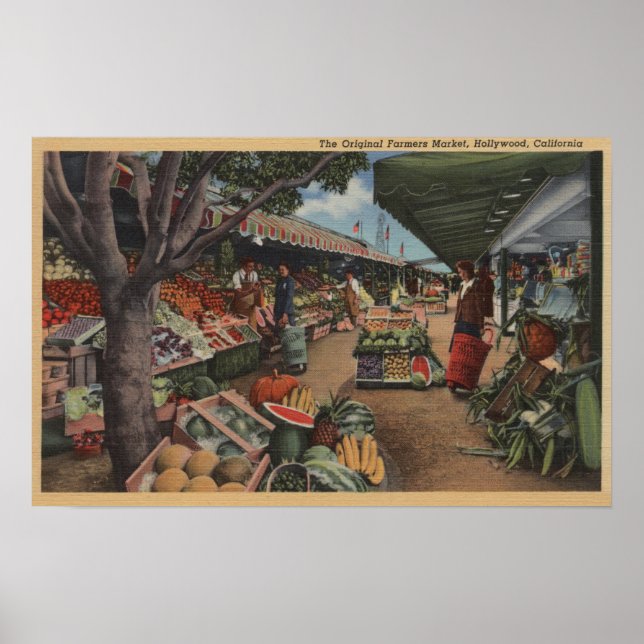 Hollywood, CAView of Original Farmer's Market Poster (Framsidan)