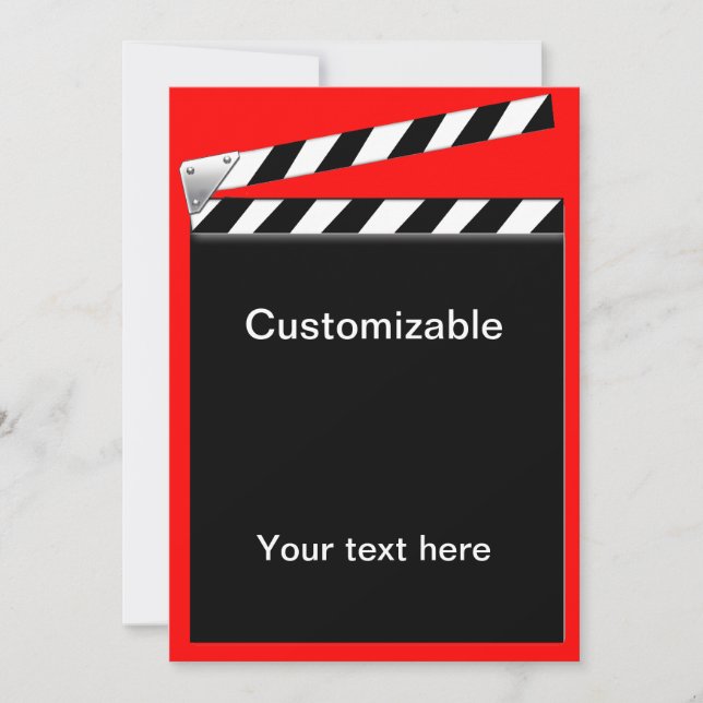 Hollywood Clapper Board Anpassade Inbjudningar (Framsida)