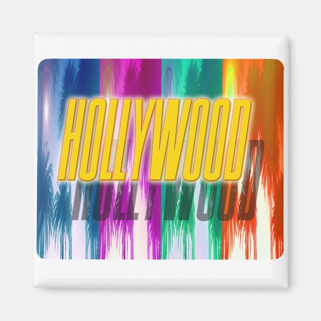 "Hollywood" Colorful Handflatan Magnet (Framsidan)