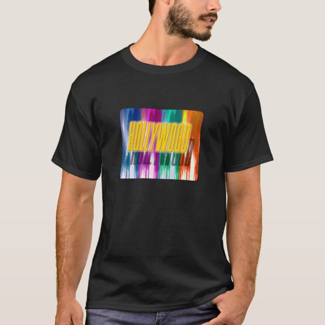 "Hollywood" Colorful Handflatan Shirt Tee Shirt (Framsida)