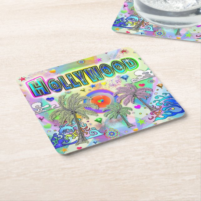Hollywood Deep Dream Underlägg Papper Kvadrat (Vinklad)