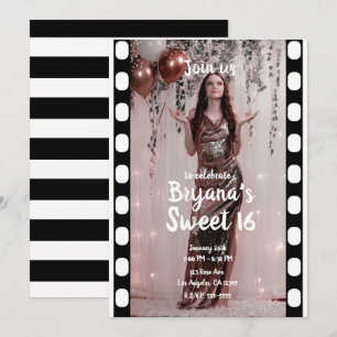 Hollywood Film Biofotografi Sweet 16 Inbjudningar