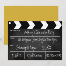 Hollywood Film Examenfest Chalkboard Inbjudan