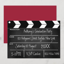 Hollywood Film Examenfest Chalkboard Inbjudan