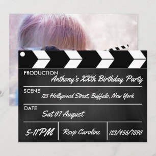 Hollywood Film Temaparty Tavla Inbjudningar