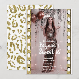 Hollywood Film Vit Gepard Sweet 16 Foto Inbjudningar