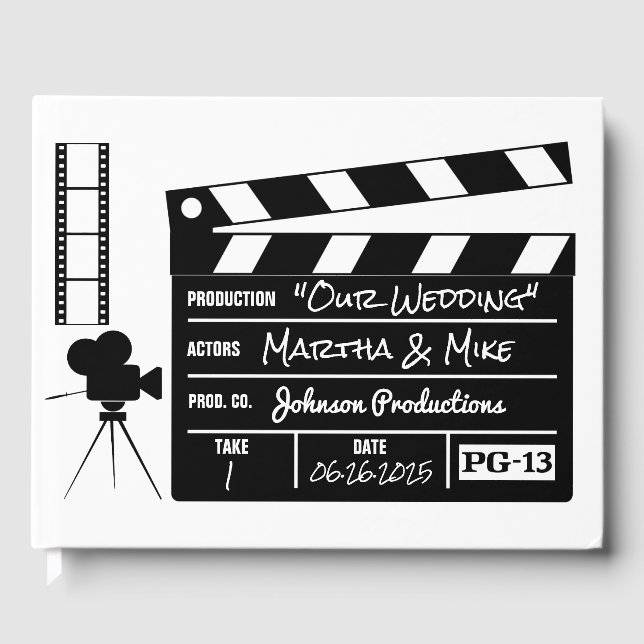 Hollywood Filmklappa Bröllopstema Gästböcker (Framsida)