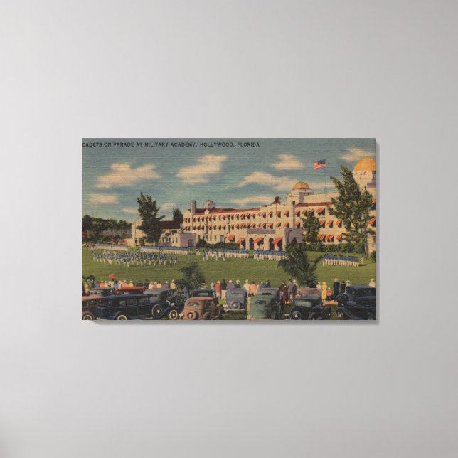 Hollywood, FL-Cadet Parad vid militärakademin Canvastryck (Framsida)