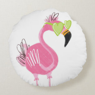 Hollywood Flamingo Rund Kudde