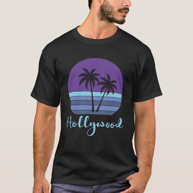 Hollywood Florida Beach Handflatan Träd Group T Shirt (Framsida)