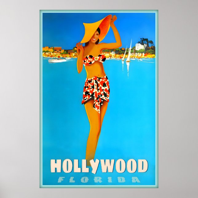 Hollywood Florida Broward County Resa Poster (Framsidan)