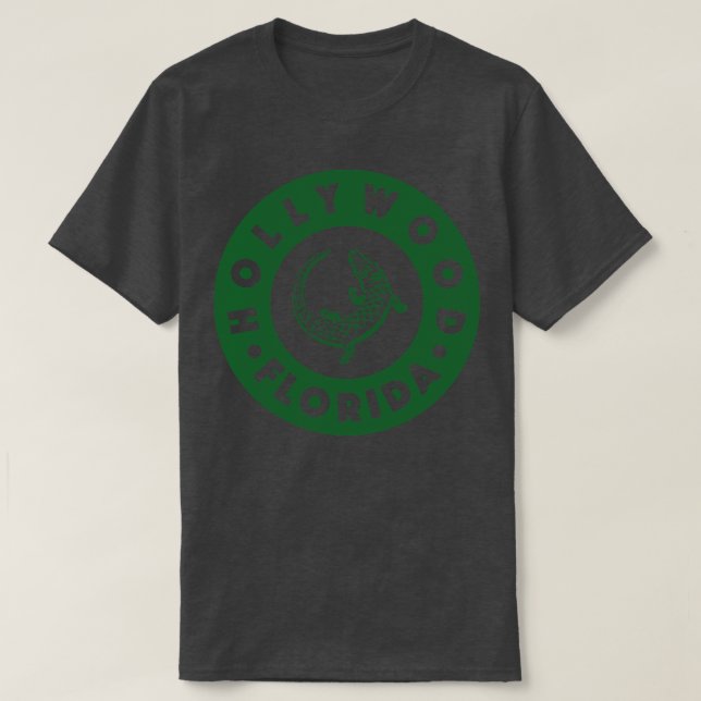 Hollywood Florida Circle Grönt T Shirt (Design framsida)