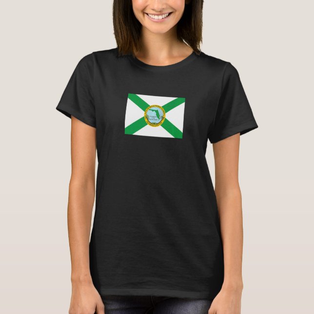 Hollywood Florida Flagga T Shirt (Framsida)