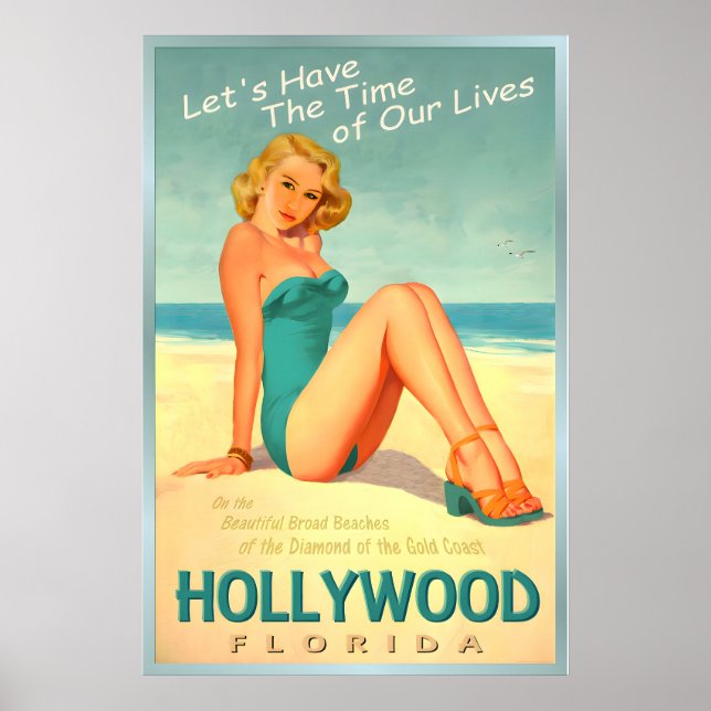 Hollywood Florida Gold Coast Pin Up Resa Poster (Framsidan)