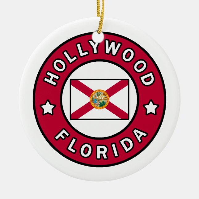 Hollywood Florida Julgransprydnad Keramik (Framsidan)