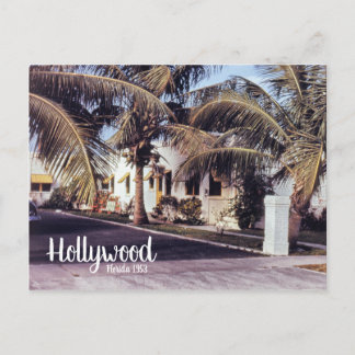 Hollywood Florida Retro Travel Image Tropical Home Vykort