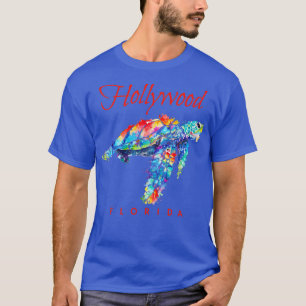 Hollywood Florida Watercolor Sea Turtle T Shirt