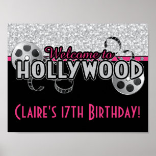 Hollywood Födelsedagsfest Poster