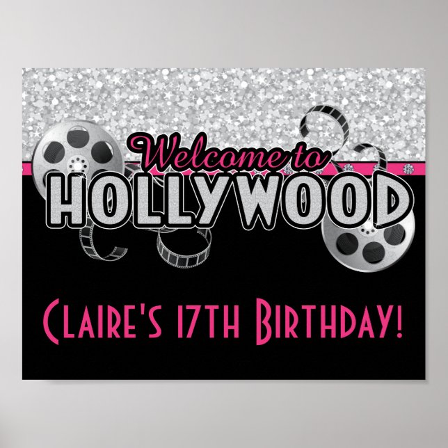 Hollywood Födelsedagsfest Poster (Framsidan)