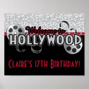 Hollywood Födelsedagsfest Poster